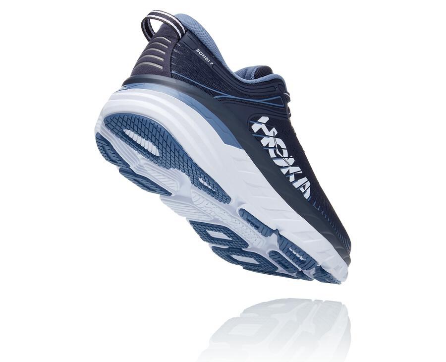 Running Shoes Mens - Hoka One One Bondi 7 - Navy - TDNOVPY-97